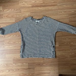 Madewell Button Side Stripe Sweatshirt